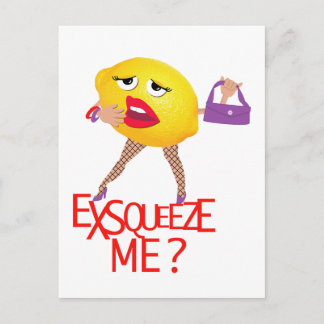 'me espreme?' cartão postal humorístico de limão e