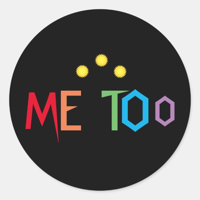 ME TAMBÉM nos adesivos com cores arco-íris (Frente)