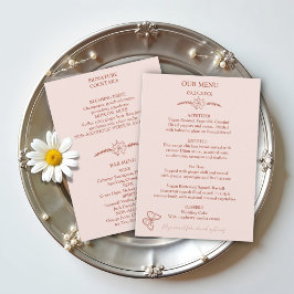 Meadow Flowers Misty Rosa Wedding Menu