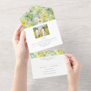 Meadow Wildflower Summer Boho Foto de Casamento
