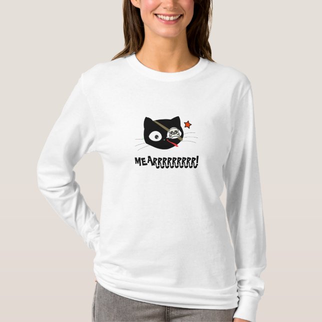 MEARRRRRRR! T-shirt Pirate Cat (Frente)