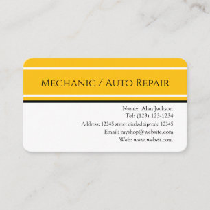 \Mecânico / Cartão de visita de reparo automático