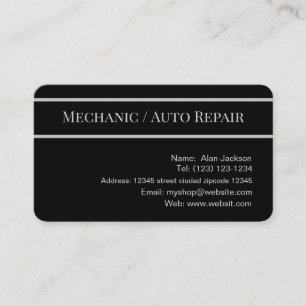 \Mecânico / Cartão de visita de reparo automático 