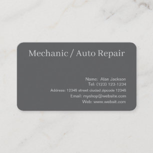 \Mecânico / Cartão de visita de reparo automático 