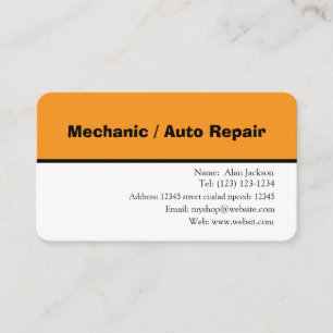 \Mecânico / Cartão de visita de reparo automático 