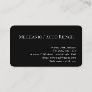 \Mecânico / Cartão de visita de reparo automático