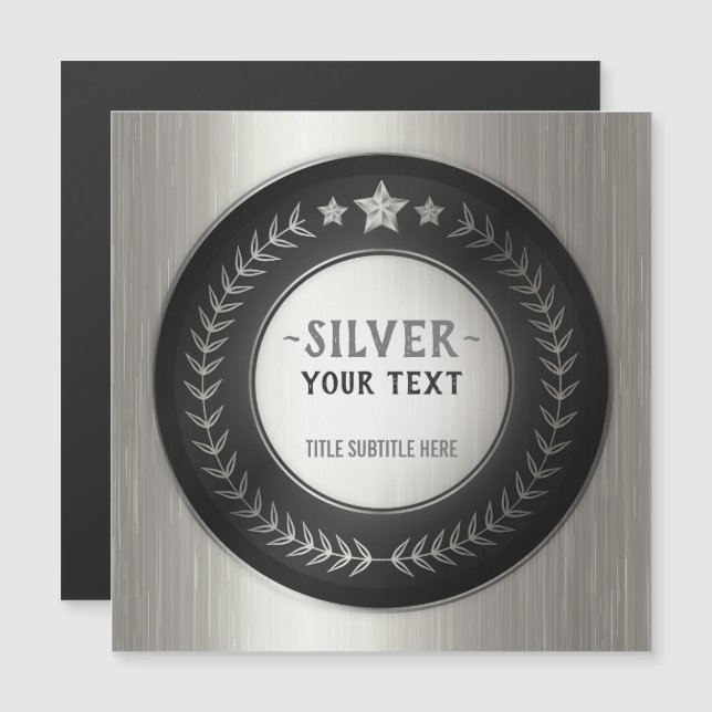 MEDALHA Prata Campeão DIY IMPRESSÃO PERSONALIZADA  (Frente/Verso)