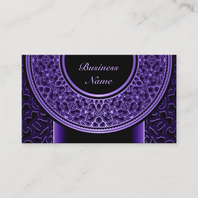 Medalhão Roxo Cartão de visita 3 (Frente)