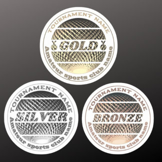 Medalhas de adesivos de bronze prateado Dourado pa