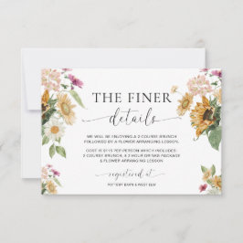 Mede Cartão de Detalhes do Chá de fraldas de Queda