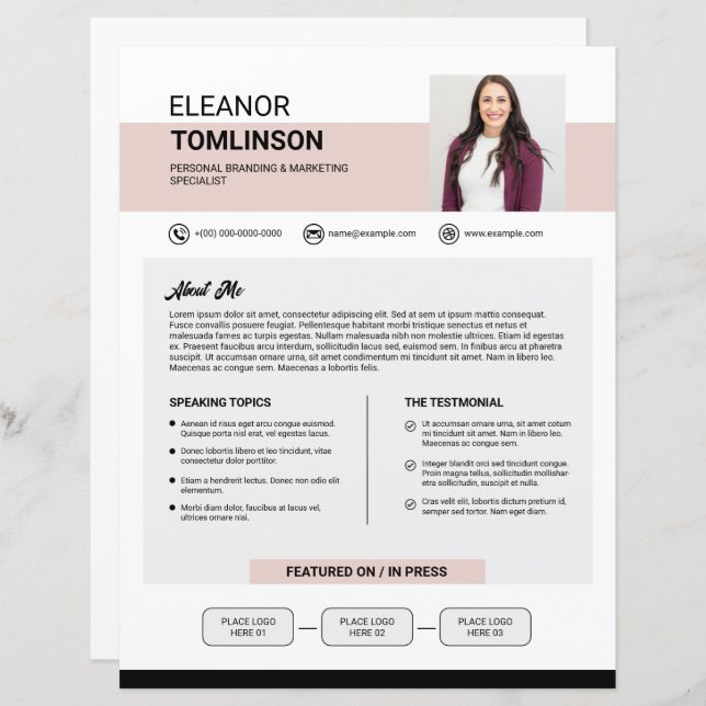 Media Press Kit Template (Frente/Verso)
