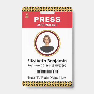 Media Press Logotipo ID Card Personalizar Crachá