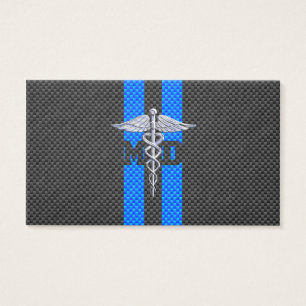 Medical Doctor MD Caduceus on Carbon Fiber Print