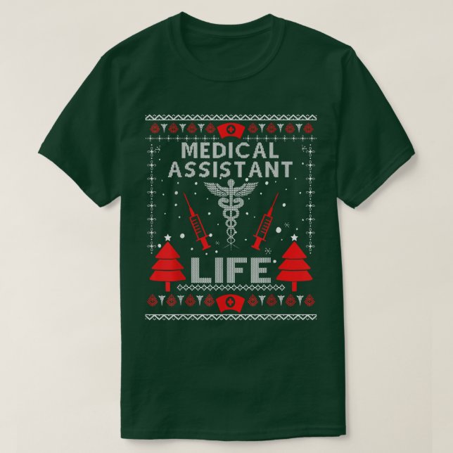 Médico Assistente de Vida Suéteres de Natal Feios (Frente do Design)