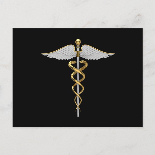 Médico - Caduceus - Cartão postal - SRF (Frente)