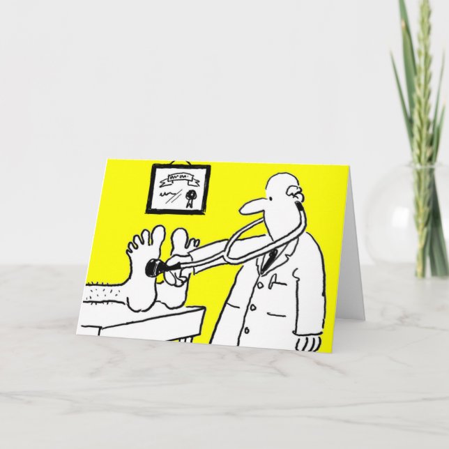 Médico com Estetoscópio. Cartão para um Médico. (Frente)