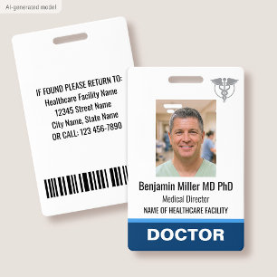 Médico Enfermeira Crachá de Identificação Foto Log