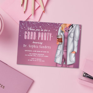 Médico Feminino Convite à Festa de formatura