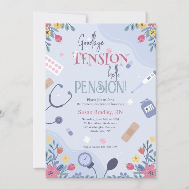 Médico Floral ou Convite para Reforma Enfermeira (Frente)