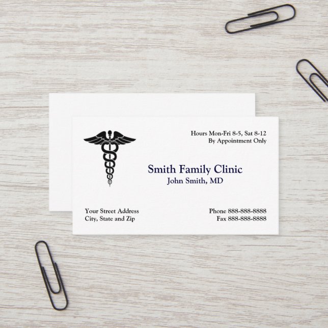 Médico Médico Símbolo Médico Cartão de visita (Frente/Verso In Situ)