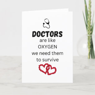 Médicos são como oxigênio - cartões de agradecimen