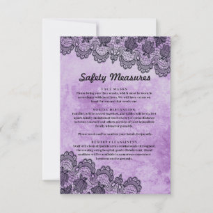 Medidas de Segurança para Casamento Gótico Roxo-Ro