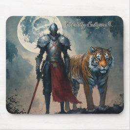 Medieval Cavaleiro e Tigre Mousepad