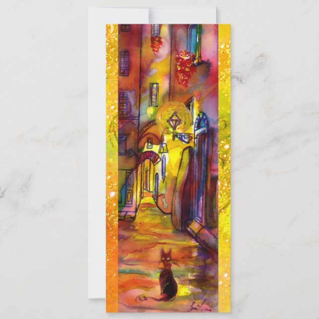 MEDIEVE BECO POR NOITE EM FLORENÇA,amarelo vermelh (Frente)