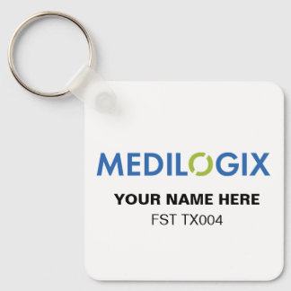 MEDILOGIX Porta-chaves Quadrado Adicionar Texto
