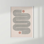 Médio do século Poster Terracotta Abstrato Waves<br><div class="desc">Médio do século Poster Terracotta Abstrato Waves</div>