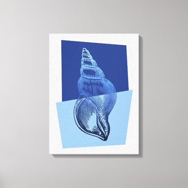 Médio Moderno Turban Shell Impressão Blue (Frente)