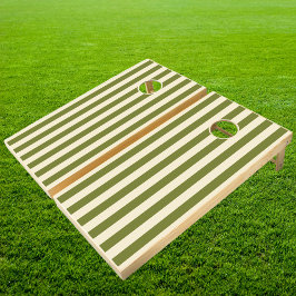 Médio Século Modern Polo Striping de oliveira Doce