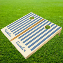 Médio-Século Moderno Polo Striping Capri Blue Name