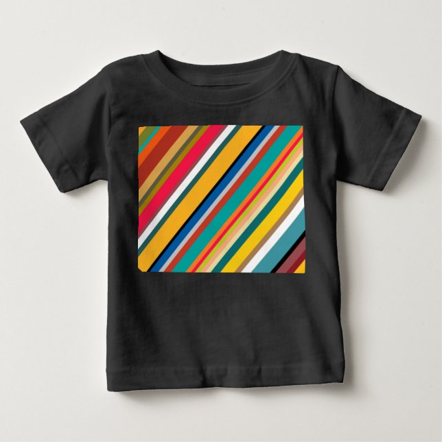 Médio-Século Moderno Stripes Bebê T-Shirt (Frente)