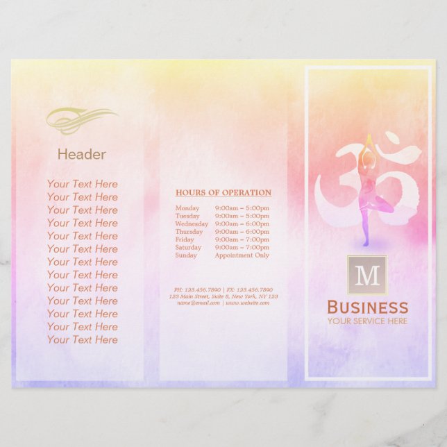 Meditação De Brochuras De Yoga De Três Dobragens (Frente)