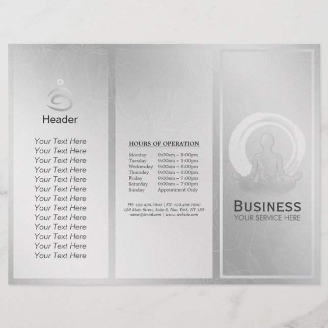 Meditação de Brochuras do Yoga Studio de Três Dobr (Frente)