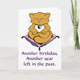 Meditação de Gato Zen Kitty Cartão de Aniversário