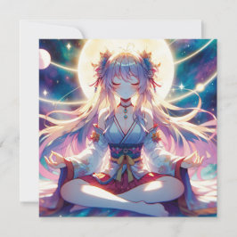 Meditação de Menina de Animação de Namaste