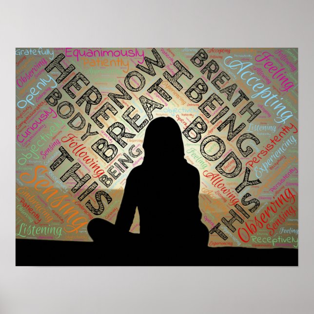 Meditação de Poster da MINDFULNESS Stilidade respi (Frente)