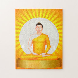 Meditando a quebra-cabeça Buda