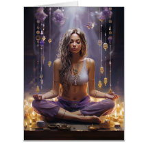 Meditando Yoga Girl, Crystals Ametyst Birthday