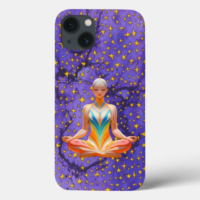 Meditativa Mulher e design de padrão estelar único (Verso)