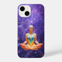 Meditativa Mulher e Galáxia Mística -