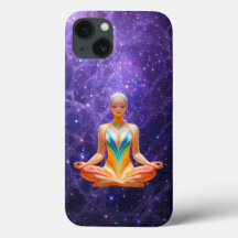 Meditativa Mulher e Galáxia Mística -