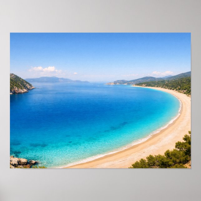 Mediterranean Coast Ocean Bay Poster (Frente)
