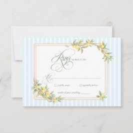 Mediterranean Lemon Coastal Stripe Wedding RSVP