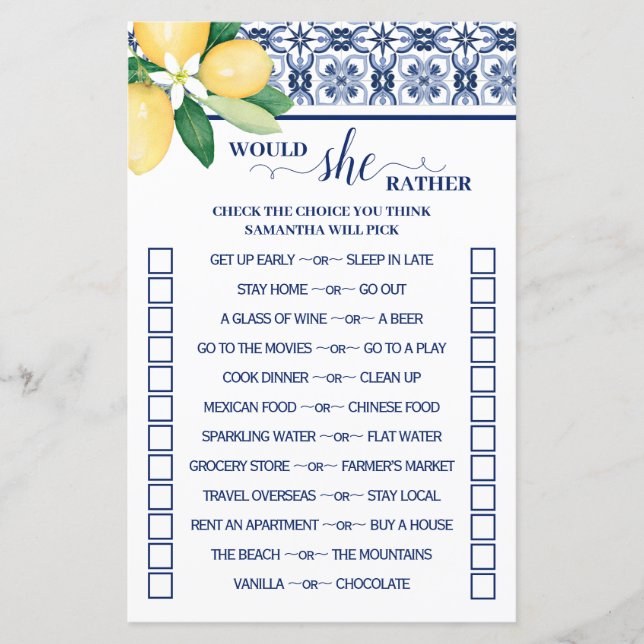 Mediterrânica Ela Quer Preferencialmente Cartão De (Frente)