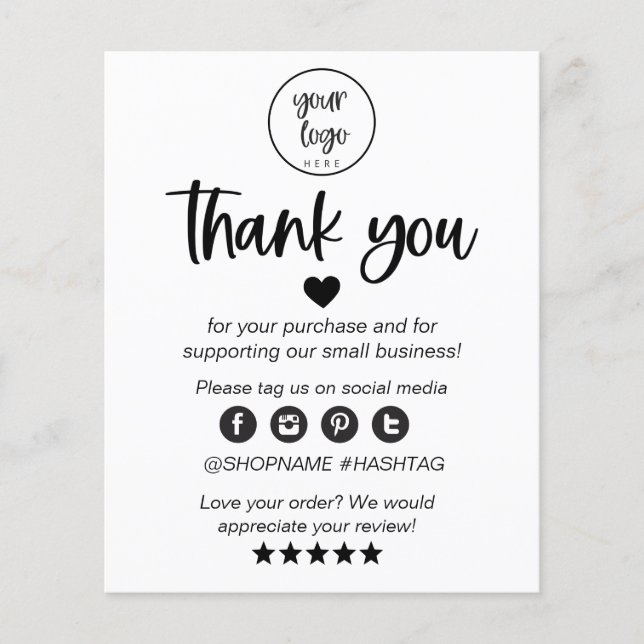 Medium - Modern Minimal Thank You For Your Order (Frente)