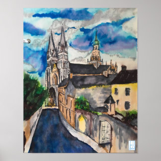Medival Bayeux Catedral de França Poster