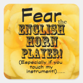 Medo do adesivo Inglês do Horn Player Square